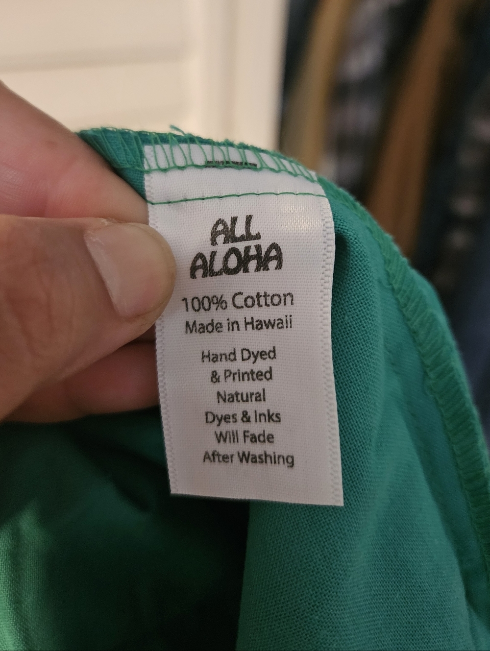 KEALOPIKO AHUKAI - SIZE SMALL - ULU PRINT - GREEN COLOR - Picture 3 of 4